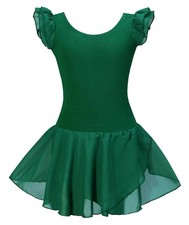  daisysboutique Girls Ballet Skirted Dress Ballerina Costume 4-5T, Green