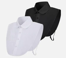 2 Pieces Fake Collar Detachable Women's Half False Shirt Blouse Rounded Collar