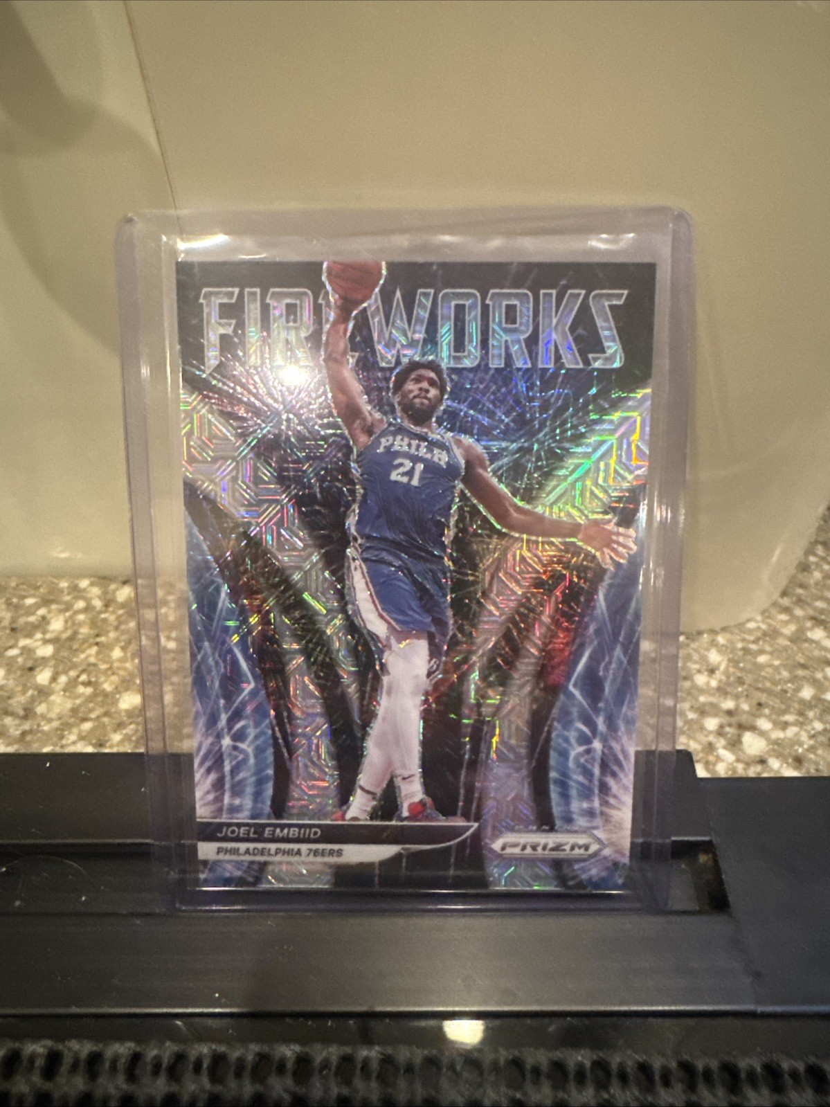 2021-22 Panini Prizm - Fireworks Joel Embiid #13 Fast Break Prizm