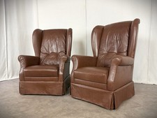 Vintage Paar Ohrensessel Chesterfield Ledersessel Alford Design Sessel 1960