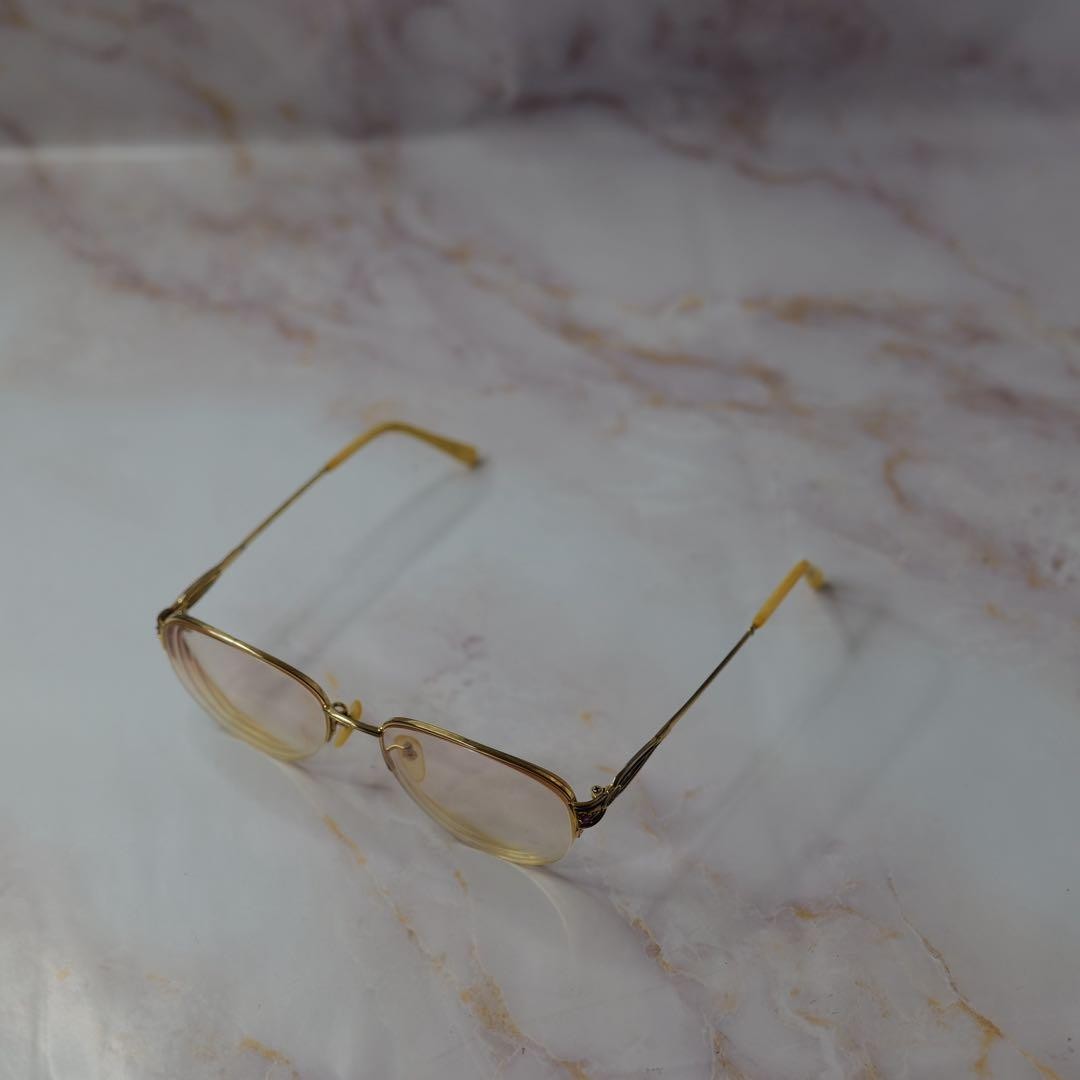 Rare Celine Half Rim Y2K Oval Glasses with Case, Gold Frame, Vintage Eyewear image 5