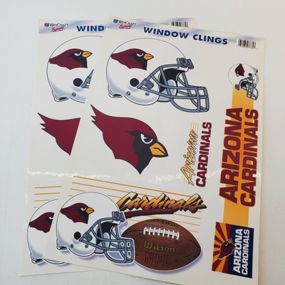 Lot 2x Vintage 1997  Arizona Cardinals Sheet Window Clings 11x17 NFL Helmet NEW