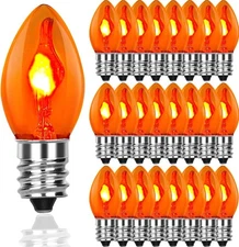 Abeja Orange C7 Flickering Flame Bulb,1W Halloween Bulb 