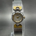 Seiko Watch Women 14mm Silver Dial Two Tone Round 1E20-0380 New Battery Vintage