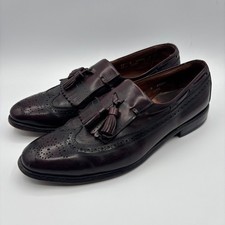 Allen Edmonds Arlington Burgundy Wingtip Tassel Loafers Mens Size 11 B *FLAW