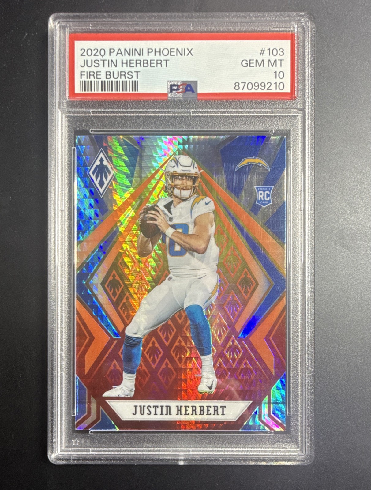 2020 Panini Phoenix - Rookies Justin Herbert #103 Fire Burst (RC)