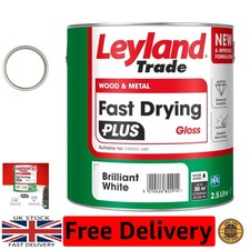 Leyland Trade Acrylic Gloss Paint - 2.5L, Fast Dry, Low Odour, Brilliant White