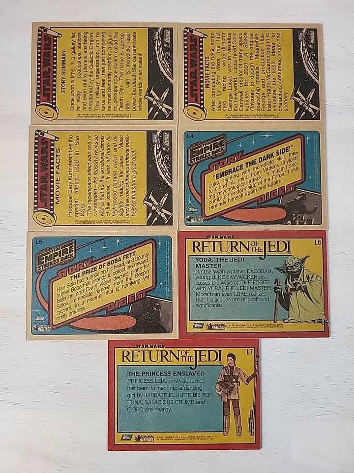 Star Wars Heritage Topps 2006 paquete promocional completo conjunto L1-L7 sin envolver  Foto 2 de 4