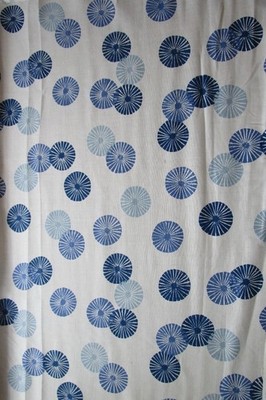 KASA Groundworks Blue Parasols Print 100% Linen Fabric 4 Yards RARE