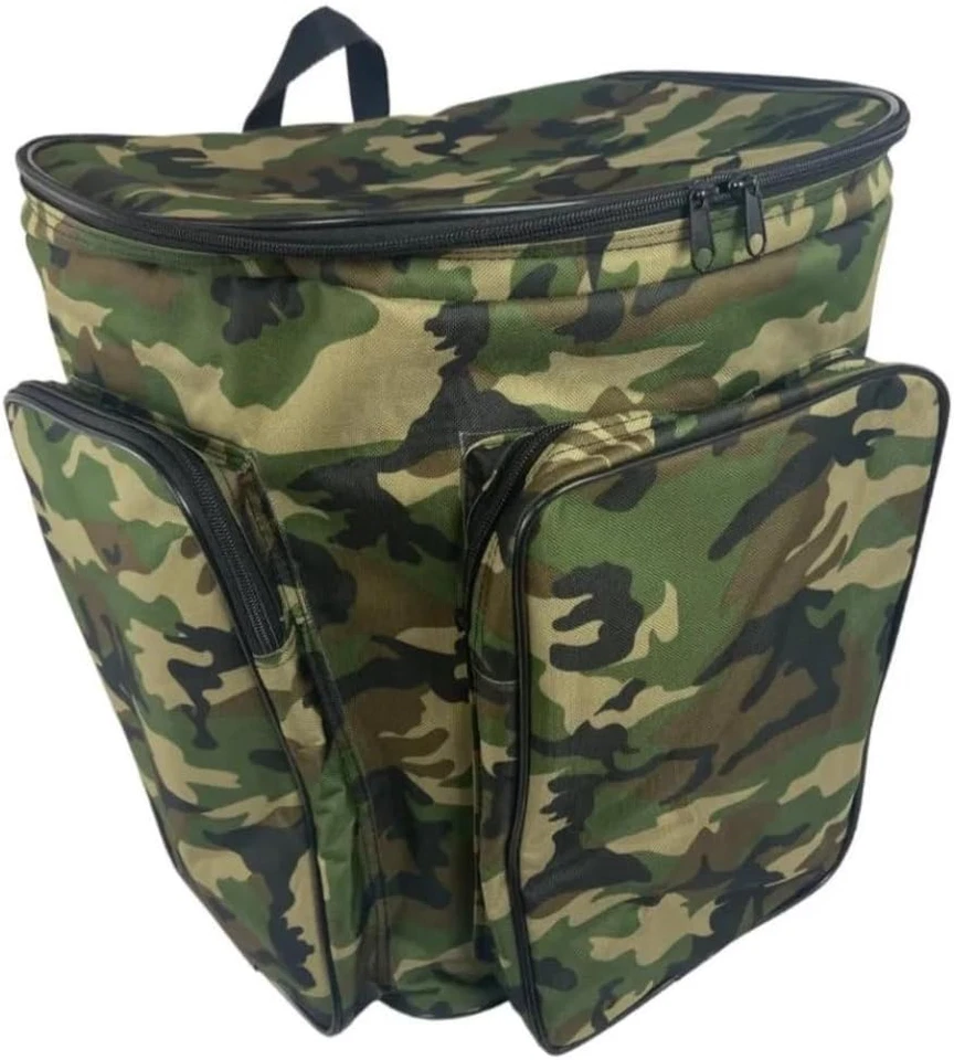 | Zaino Portafunghi per Raccolta Funghi Professionale, Verde Mimetico, Imbottito - Immagine 3 di 4