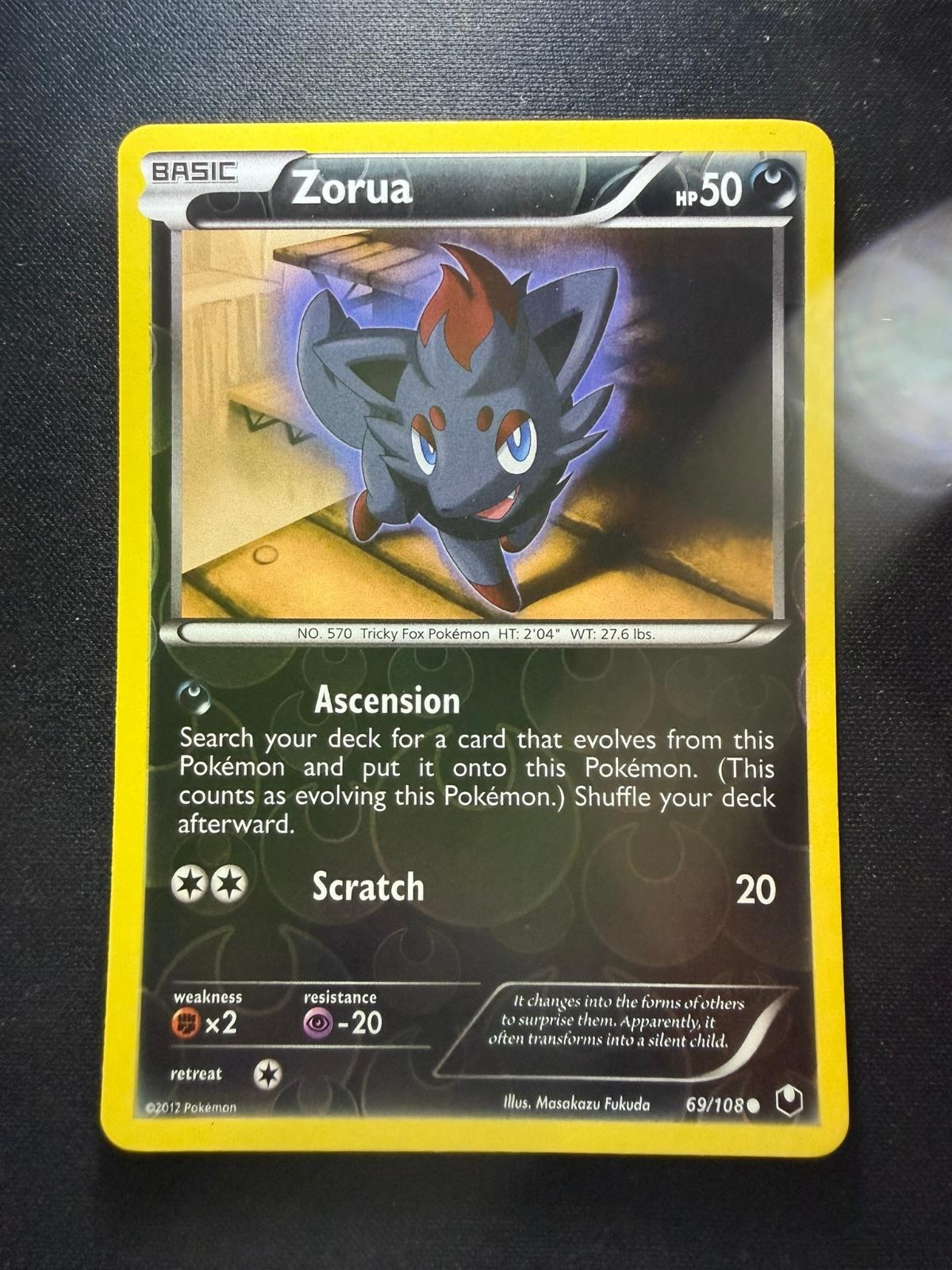Zorua 69/108 Common Dark Explorers Pokemon Reverse Holo NM/M