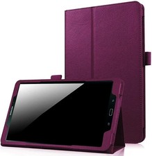 Premium PU Leather Folio Smart Stand Cover for Galaxy Tab A 10.1 2016 - Purple