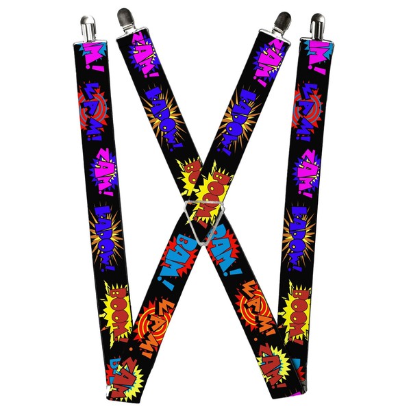 Buckle-Down Suspenders, Sound Effects Black Multi Color 1.5-Inch Wid (Us Import)-image