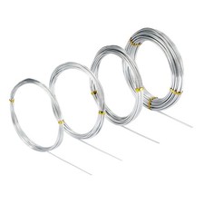 4 Pcs Aluminum Craft Wires, 3mm 10m, 2mm 5m, 1.5mm 5m, 1mm 5m, silver