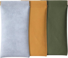 Glasses Cases Soft, Leather Eyeglasses Cases, Squeeze Top Portable Sunglasses Ca