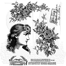 Tim Holtz Cling Stamps 7"X8.5", Lady Rose