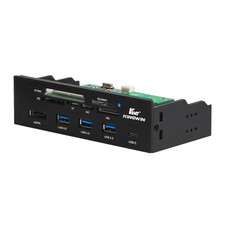 Kingwin Powered USB Hub 3.0 w/ 1 USB-C Port, SD Card 3 Port Hub, black