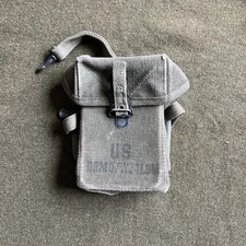 US Military Small Arms Ammunition Canvas Magazine Pouch Case Korea Vietnam K-144