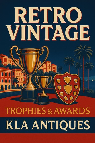 Silver Trophy Vintage Antique UnEngraved Plated Trophies Cup Award Movie Prop - Picture 17 of 24