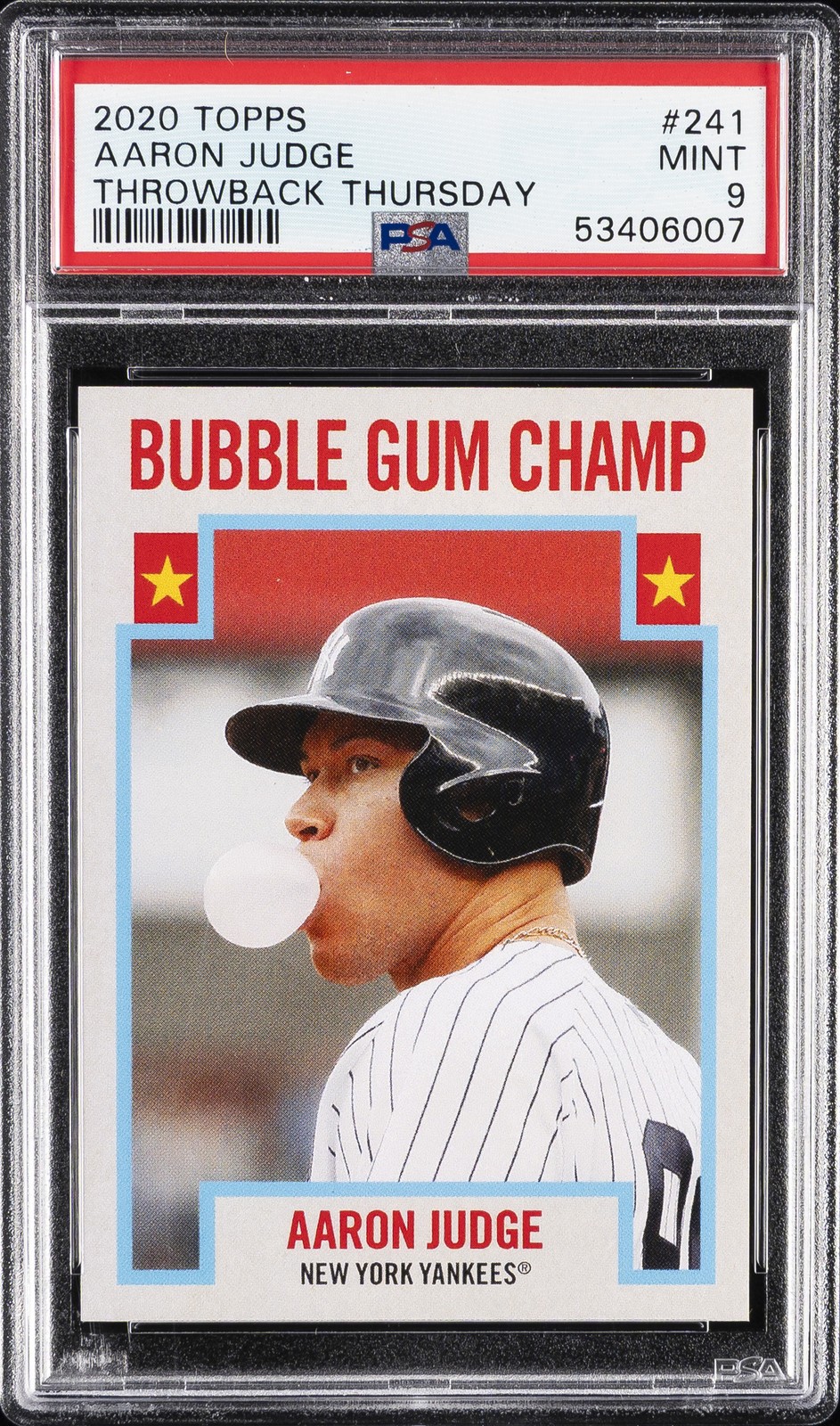 2020 TOPPS THROWBACK THURSDAY #241 AARON JUDGE PSA 9