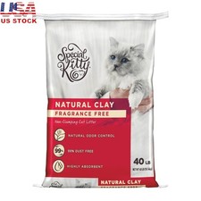 Unscented Non-Clumping Natural Clay Cat Litter 40lb Dust Free Odor Control New