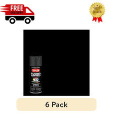 6 Pack Krylon Fusion All-in-one Matte Black 12 Oz