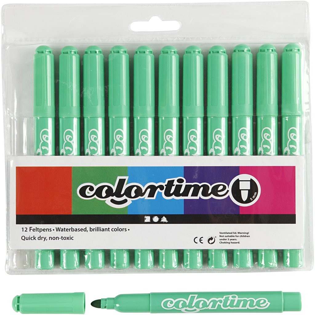 Цветной маркер Colortime, 12 шт., светло-зеленый