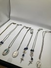 Lot Of 7 Nice Christian Catholic Saints Blessed Mother Pendant Chain Necklaces — photo 6