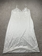 VTG Vanity Fair Nightgown Women Size 40 Medium White Lace Chiffon BabyDoll 60s