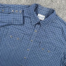 Rockmount Ranch Wear Tru-West Blue Plaid Western Snap Shirt XL USA Made No Tag