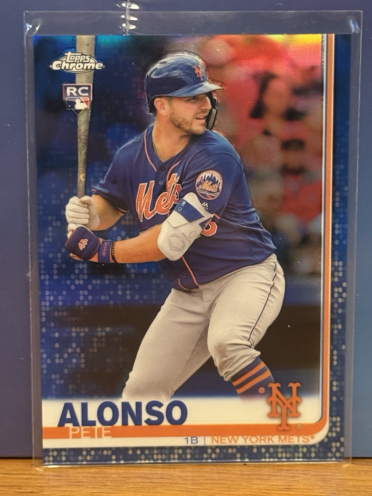 2019 Topps Chrome Pete Alonso #204 Blue Refractor /150 RC