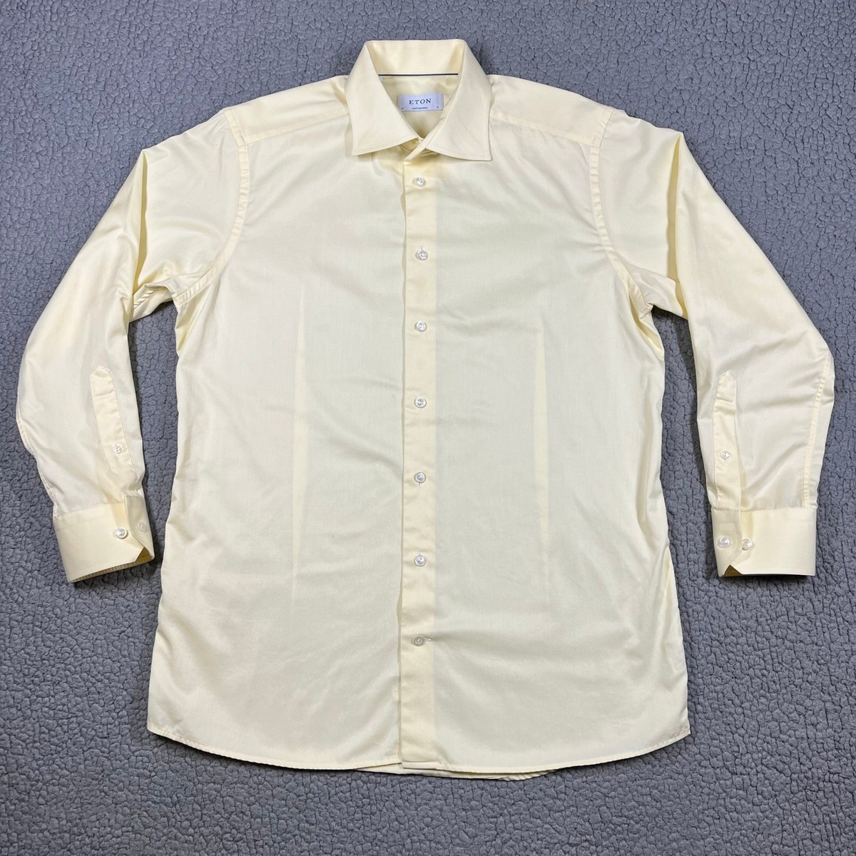 Eton Mens Contemporary Fit Dress Shirt 16 41 Yellow Micro Pattern Cotton Romania Eton Mens Contemporary Fit Dress Shirt 16 41 Yellow Micro Pattern Cotton Romania