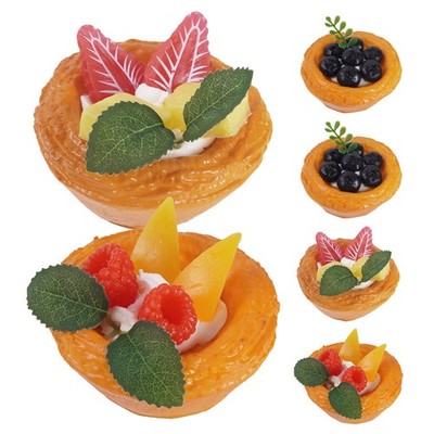 6Pcs Durable Artificial Egg Tart Props Multicolor for Home Kitchen Decor