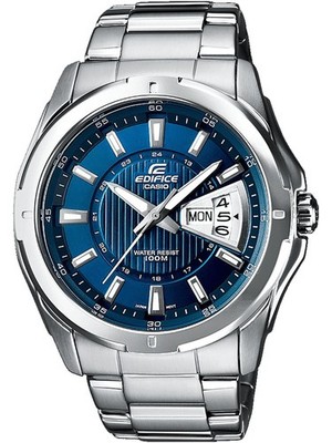 CASIO EDIFICE Uhr Herrenuhr Edelstahl Datum Silber EF-129D-2AVEF
