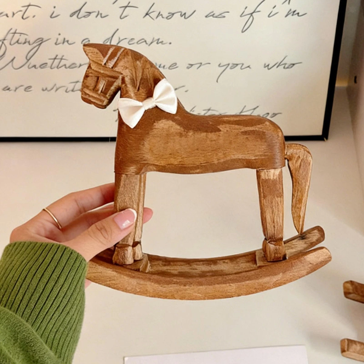 WhatSign Ornamento Natale A Forma Di Cavallo A Dondolo – Metallico Con Cristalli Dorati – Decorazione Per Albero E Fattoria