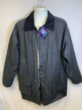 Avoca Barbour Waxed Rain Jacket - Navy Blue - Sz XL