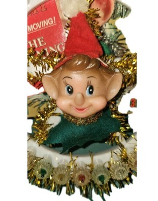 Vintage Pixie Spinning Christmas Light Circle of Light 31 Lite Works w/ Box Elf