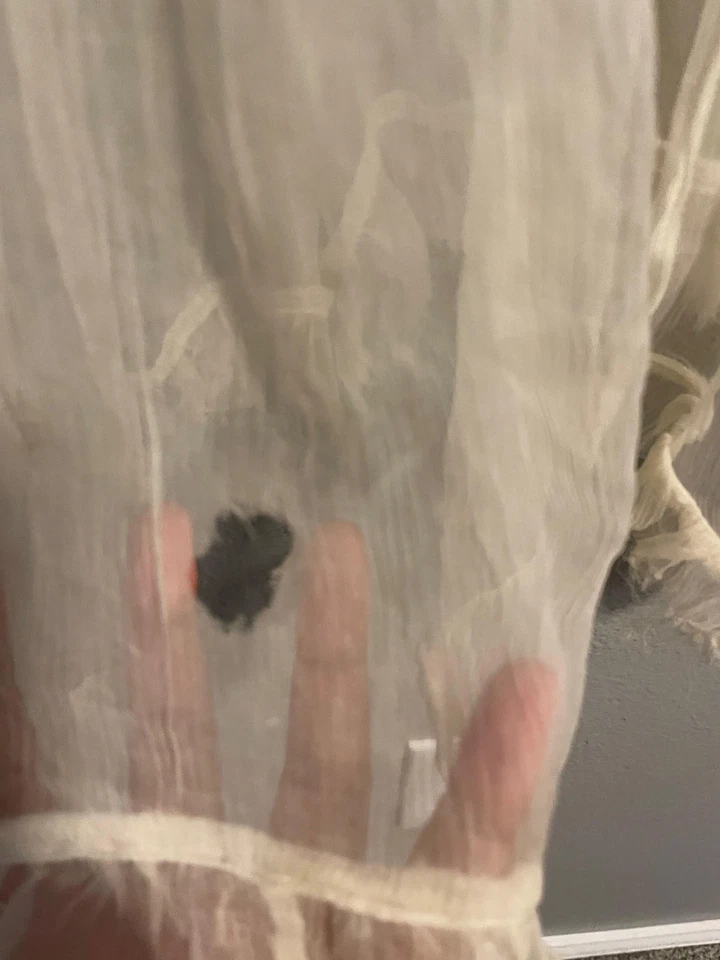 Kimchi Blue Dress Womens Small Off White Sheer Tank Layer Ruffle Hem Fairy FLAW - Image 3 of 4