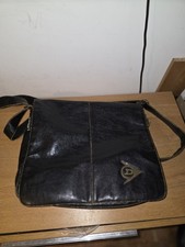 Vintage Men's Dunlop Brown Faux Leather Shoulder Bag Adjustable Strap - VGC