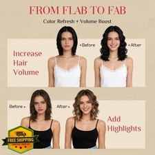 Rich Choices 6pc Clip In Human Hair Extensions 10" Brown Highlight