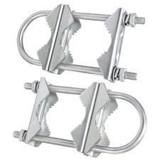 Double Antenna Mast Clamp V Jaw Block with U Bolts, Heavy Duty Mast to Mast M...