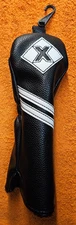 X HYBRID LEATHER HEADCOVER BLACK - WHITE PERFECT NEW