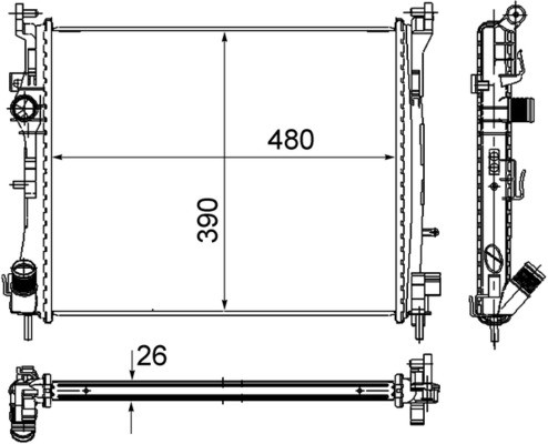 MAHLE CR 947 000S Radiator, engine cooling for RENAULT