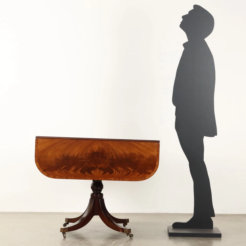 Table Ancienne Acajou Tiroir Roulettes Angleterre XXe Siècle Originale - Photo 3/4