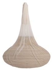 Pearl Soft Tulle Wedding Bridal Veil with Metal Comb for Bride Hair Accessories