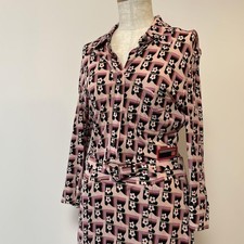 PRADA Floral Dress Size L Elegant All Season Long Sleeve Casual Women Auth
