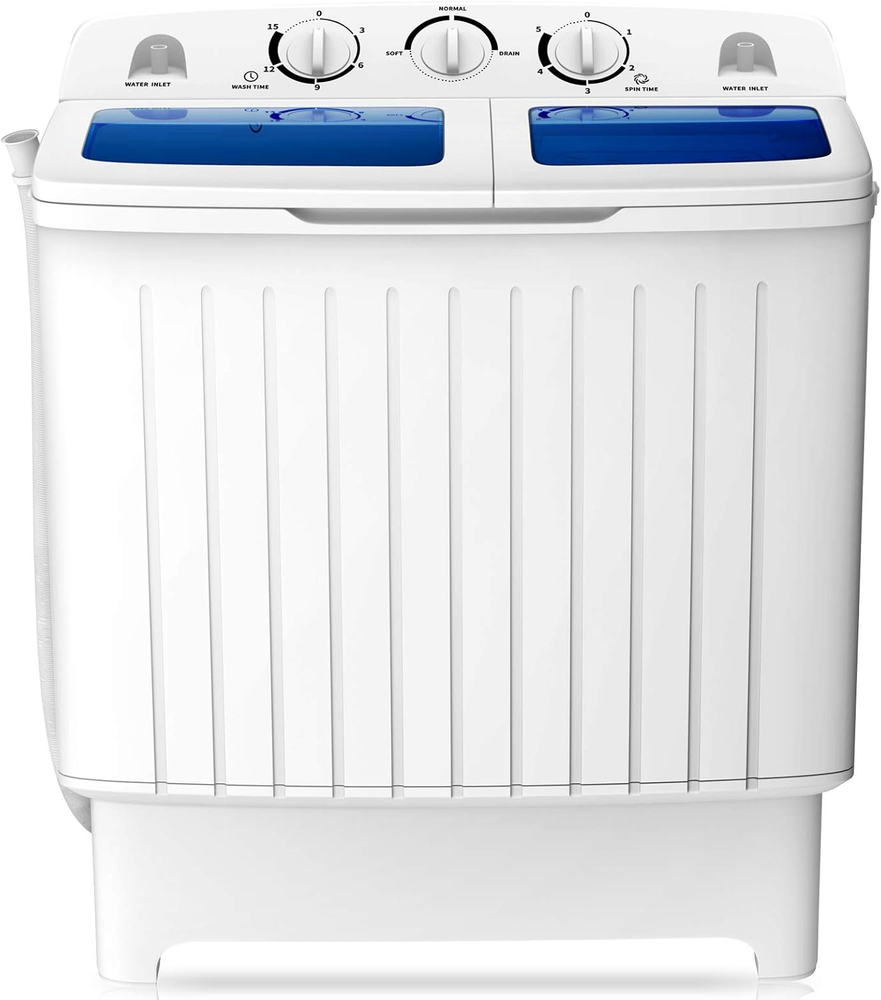 Portable Washing Machine, Twin Tub 20 Lbs Capacity,(12 Lbs) and Spinner(8 Lbs)