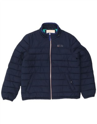 Tommy Hilfiger Herren Wattierte Jacke UK 42 XL Navy Blau Polyester BM01