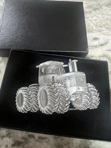John Deere Tractor Belt Buckle 1980 Vintage with Case Collectible