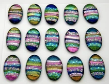 PREMIUM OVAL Lot 15 pcs handmade DICHROIC earrings FUSED GLASS (BD9) cab pendant